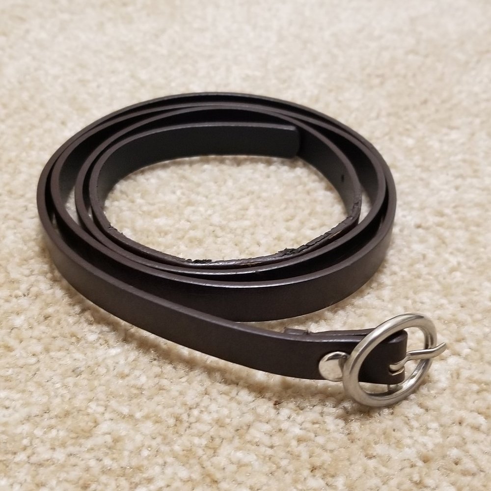 ❤️ Thin Brown Silver Buckle Skinny Fashion Belt - dresses, capris pants, jeans